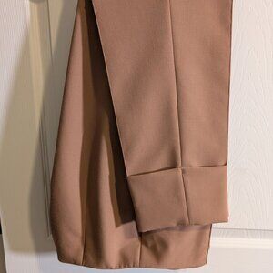 H&M Womens Size 14 Dress Casual Beige Pants Cuffed Zipper Front